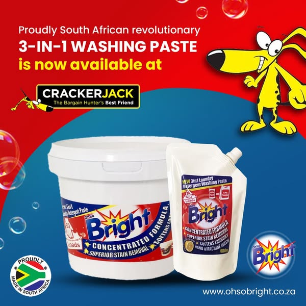 OhSoBright Laundry Paste now available at Crackerjack