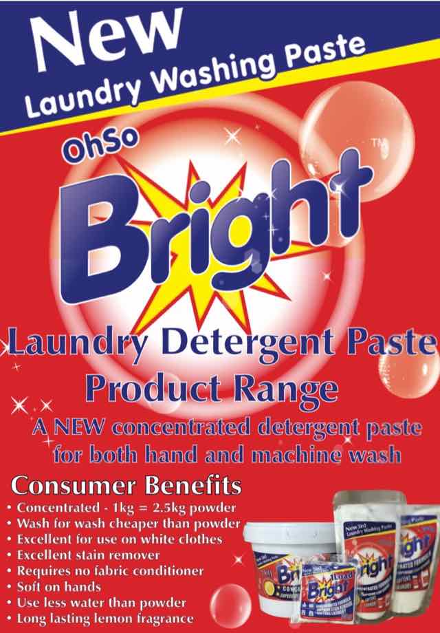 Consumer Benefits of OhSoBright Laundry detergent Paste