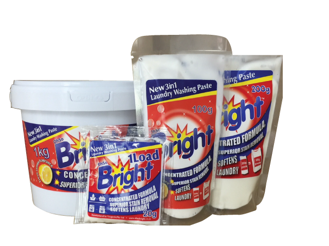 OhSoBright Laundry paste pack formats