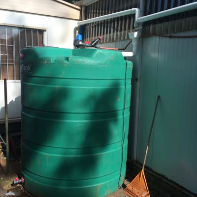 5000l rainwater tank at Palmtree centre