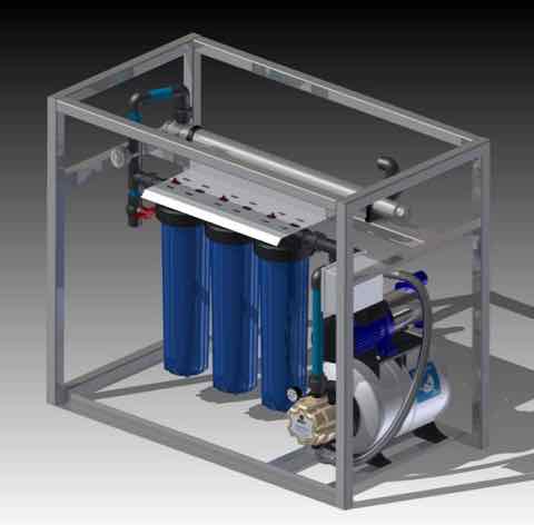 Pressurized rainwater filtration and purification unit 