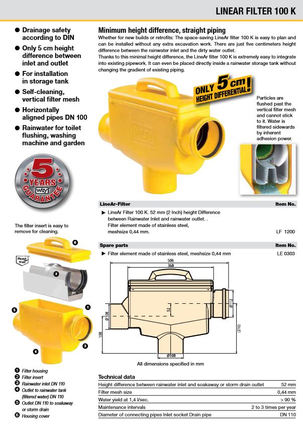 WISY Linear K100 filter