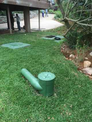 Underground rainwater harvesting system in Zimbali