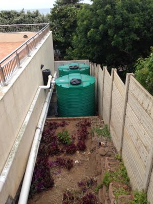 Rainwater harvesting off a parking lot 